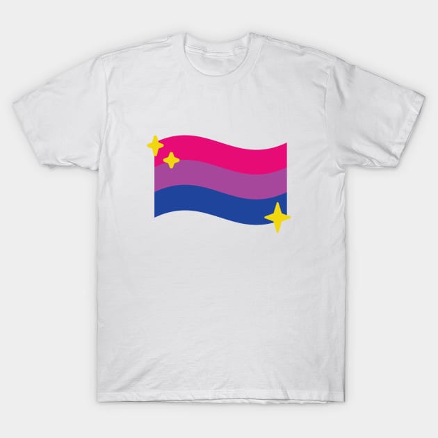 Bisexual Pride Flag Sparkle Emoji T-Shirt by lavenderhearts